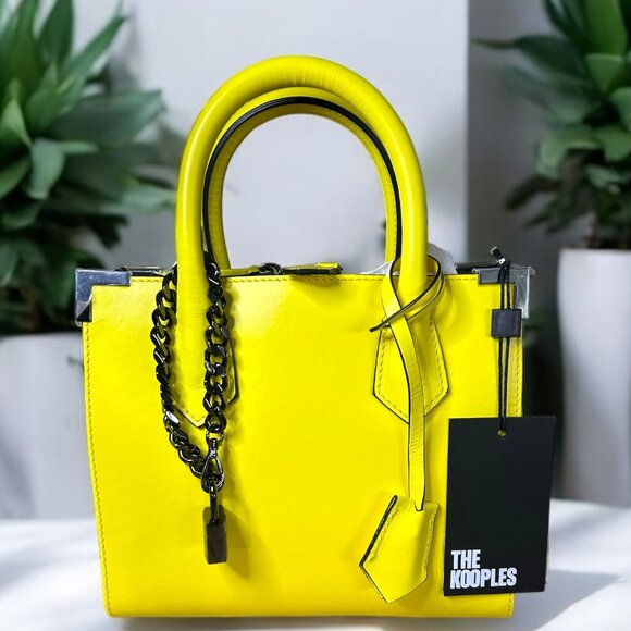 NWT The Kooples Medium Ming Bag in Yellow Leather - MSRP $425.00 - Picture 1 of 8